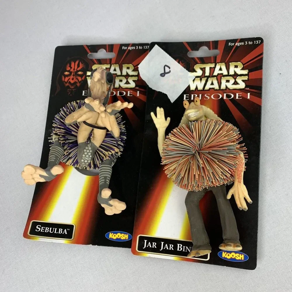 Star Wars Episode 1 Sebulba Jar Jar Binks Koosh Figure Lot Of‎ 2 Vintage  NEW